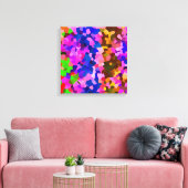 Abstracte kristallijne levendige mozaïekpatroon canvas afdruk (Insitu (Woonkamer))