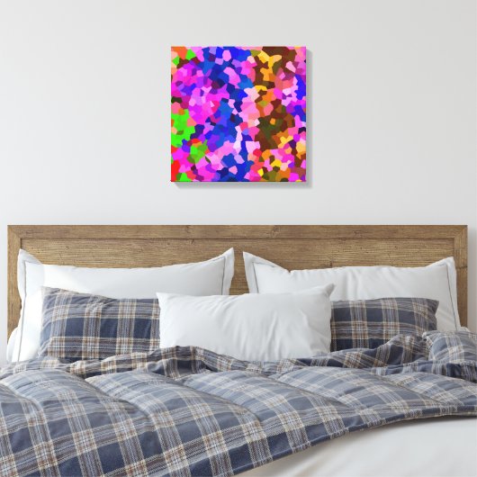 Abstracte kristallijne levendige mozaïekpatroon canvas afdruk (Insitu (Slaapkamer))