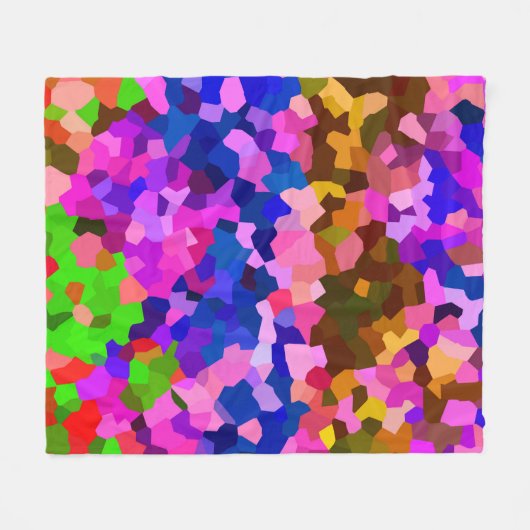Abstracte kristallijne levendige mozaïekpatroon fleece deken (Voorkant (Horizontaal))