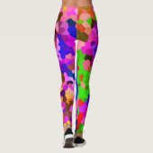 Abstracte kristallijne levendige mozaïekpatroon leggings (Achterkant)