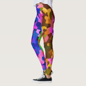 Abstracte kristallijne levendige mozaïekpatroon leggings (Links)