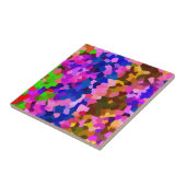 Abstracte kristallijne levendige mozaïekpatroon tegeltje (Zijkant)