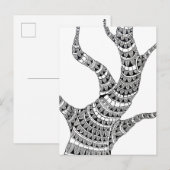 Abstracte kromme boom pen tekening briefkaart (Voorkant / Achterkant)