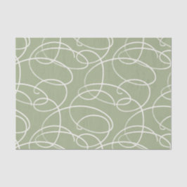 Abstracte kronkelende wijnrank | Elegante groene l Tissuepapier