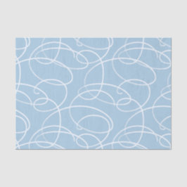 Abstracte kronkelende wijnstok | Elegante blauwe l Tissuepapier