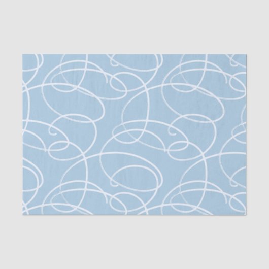 Abstracte kronkelende wijnstok | Elegante blauwe l Tissuepapier (Voorkant)