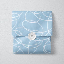 Abstracte kronkelende wijnstok | Elegante blauwe l Tissuepapier