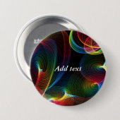 Abstracte kronkels kleurrijke sjabloon ronde button 7,6 cm (Voorkant /achterkant)