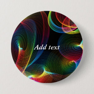 Abstracte kronkels kleurrijke sjabloon ronde button 7,6 cm