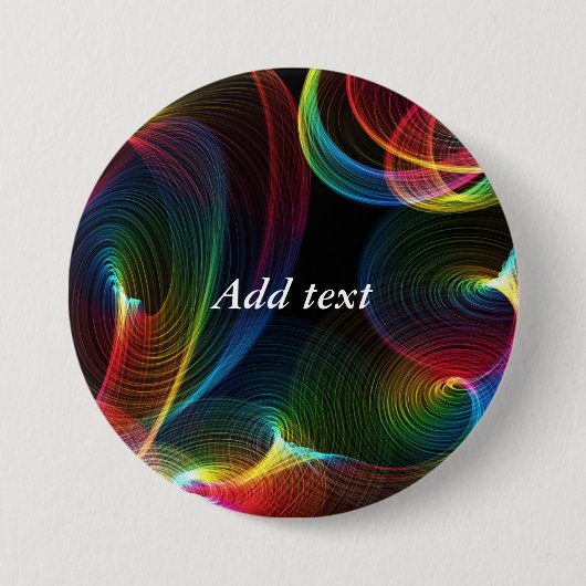 Abstracte kronkels kleurrijke sjabloon ronde button 7,6 cm (Voorkant)
