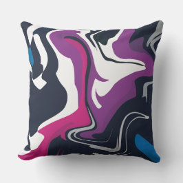 Abstracte kronkels van koele en gewaagde kleuren kussen