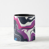 Abstracte kronkels van koele en gewaagde kleuren mok (Midden)