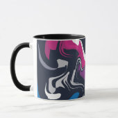 Abstracte kronkels van koele en gewaagde kleuren mok (Links)