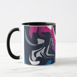 Abstracte kronkels van koele en gewaagde kleuren mok