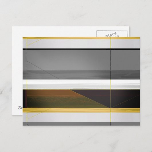 Abstracte kroon en geel briefkaart (Voorkant / Achterkant)