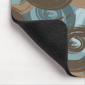 Abstracte krullen Blauwgroen Muismat (Hoek)