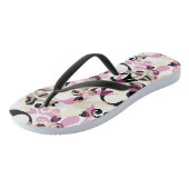 Abstracte Krullende Zwarte Roze Golven Teenslippers (Schuin)