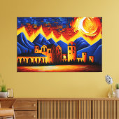 Abstracte kubist Desert Canvas Print (Insitu (Woonkamer))