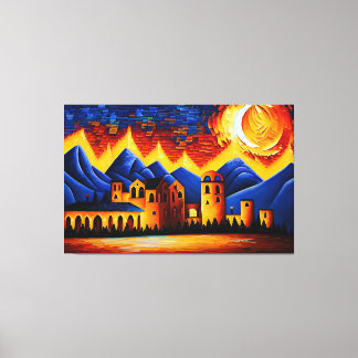 Abstracte kubist Desert Canvas Print