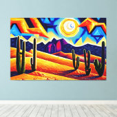 Abstracte kubist Desert Canvas Print (Insitu (Houten vloer))