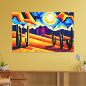 Abstracte kubist Desert Canvas Print (Insitu (Woonkamer))
