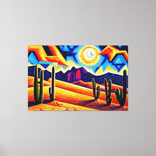 Abstracte kubist Desert Canvas Print (Voorkant)