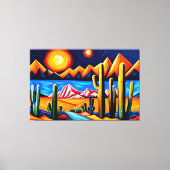 Abstracte kubist Desert Canvas Print (Voorkant)