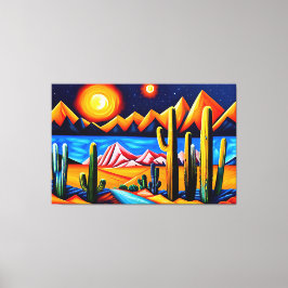 Abstracte kubist Desert Canvas Print