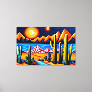 Abstracte kubist Desert Canvas Print