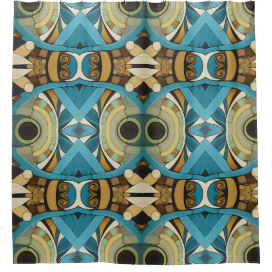 Abstracte kubist geïnspireerd op art deco 10 douchegordijn (Voorkant)