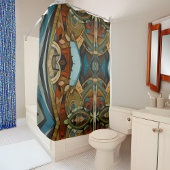 Abstracte kubist geïnspireerd op art deco 1 douchegordijn