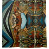 Abstracte kubist geïnspireerd op art deco 1 douchegordijn (Voorkant)