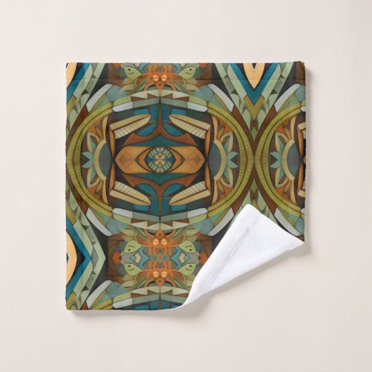 Abstracte kubist geïnspireerd op art deco 4 bad handdoek (Wasdoekje)