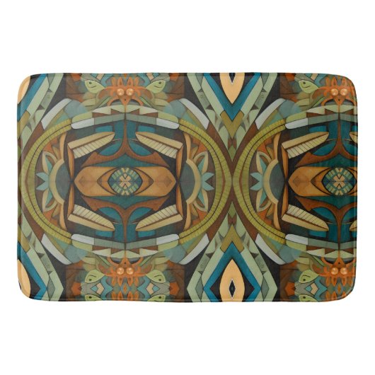 Abstracte kubist geïnspireerd op art deco 4 badmat (Voorkant)