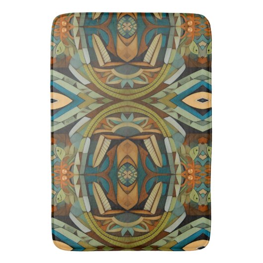 Abstracte kubist geïnspireerd op art deco 4 badmat (Voorkant Verticaal)