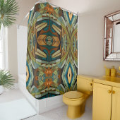 Abstracte kubist geïnspireerd op art deco 4 douchegordijn