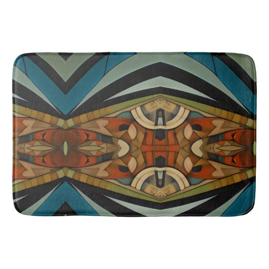 Abstracte kubist geïnspireerd op art deco 5 badmat (Voorkant)