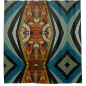 Abstracte kubist geïnspireerd op art deco 5 douchegordijn (Voorkant)