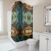 Abstracte kubist geïnspireerd op art deco 7 douchegordijn (In situ)