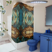 Abstracte kubist geïnspireerd op art deco 7 douchegordijn