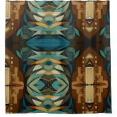 Abstracte kubist geïnspireerd op art deco 8 douchegordijn (Voorkant)