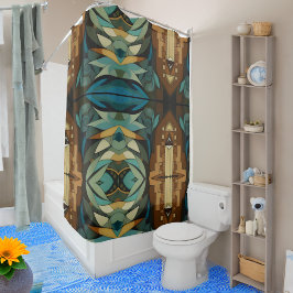 Abstracte kubist geïnspireerd op art deco 8 douchegordijn