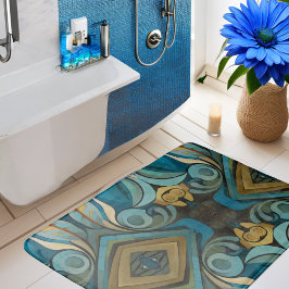 Abstracte kubist geïnspireerd op art deco 9 badmat
