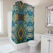 Abstracte kubist geïnspireerd op art deco 9 douchegordijn (In situ)