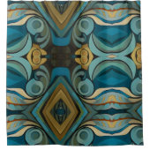 Abstracte kubist geïnspireerd op art deco 9 douchegordijn (Voorkant)