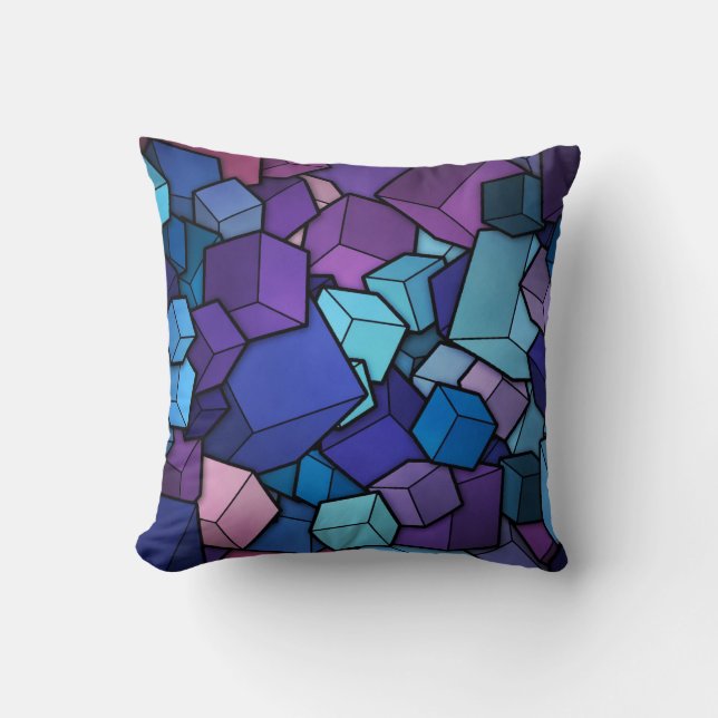 Abstracte kubussen kussen (Voorkant)
