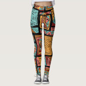 Abstracte kubussen Leggings (Voorkant)