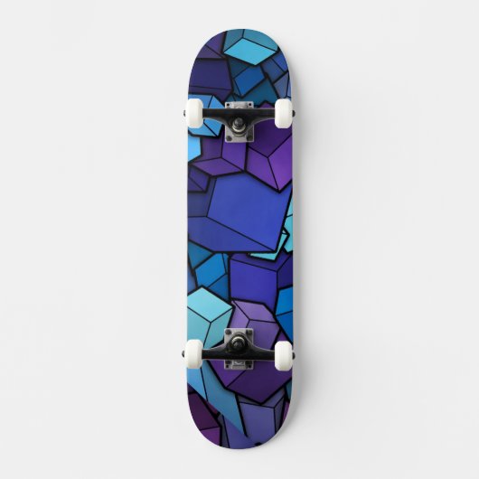 Abstracte kubussen skateboard (Voorkant)