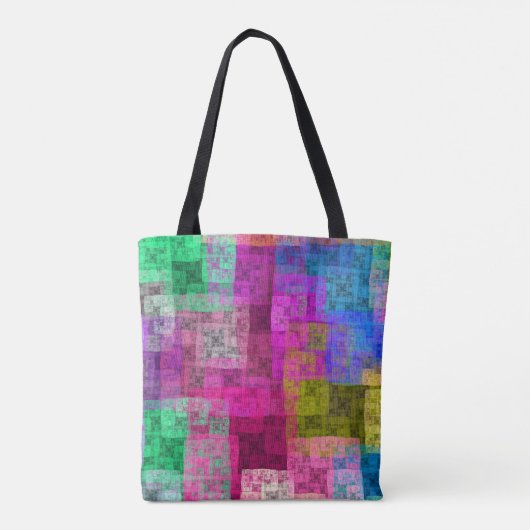 Abstracte kubussen tote bag (Achterkant)