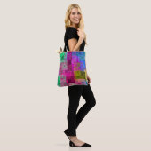 Abstracte kubussen tote bag (Op model)